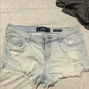 Hollister Light Wash Ripped Jean Shorts